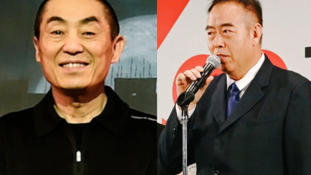 Composite image with portraits of filmmakers Zhang Yimou and Chen Kaige
