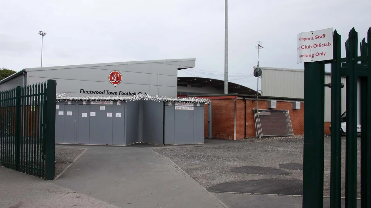 Fleetwood Town supporters’ entrance behind metal gates