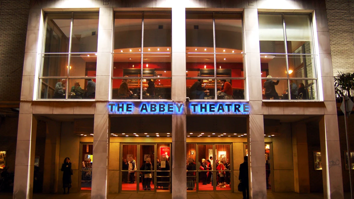 Auditorium or facade of the Abbey Theatre in Dublin.