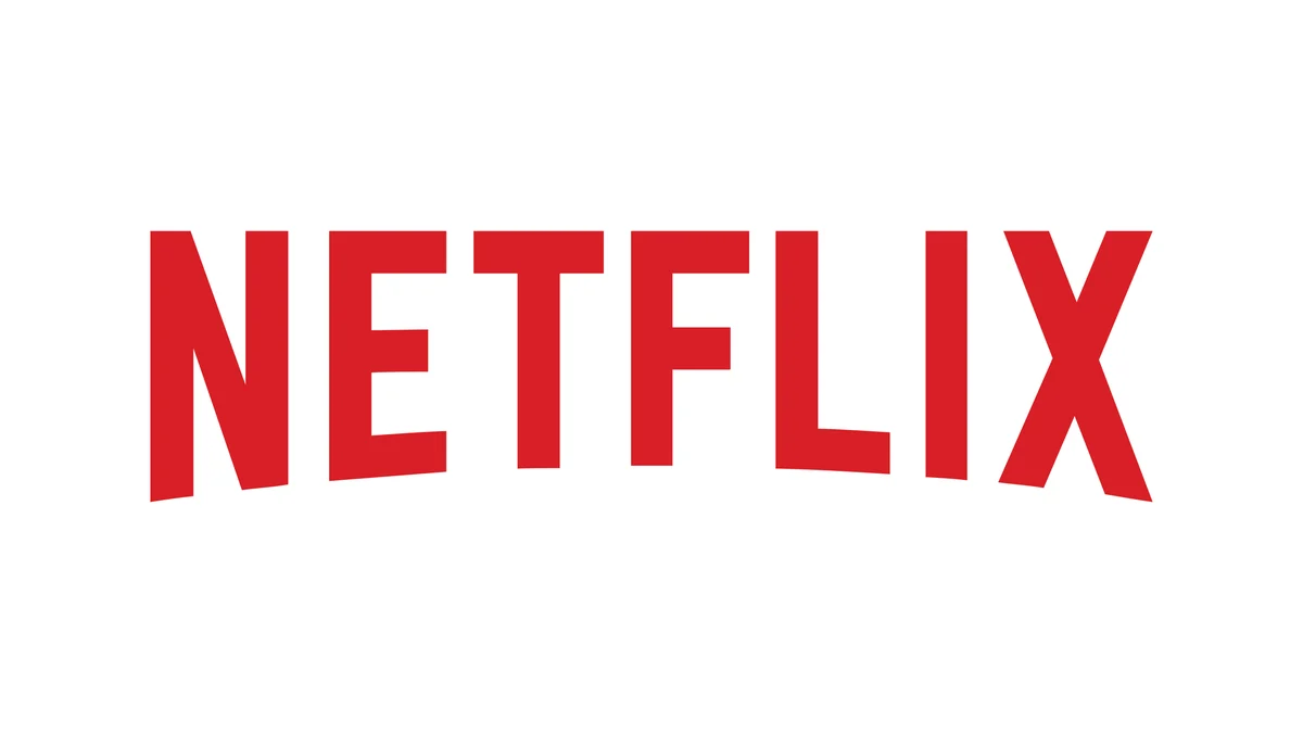 Red Netflix logo on a white background