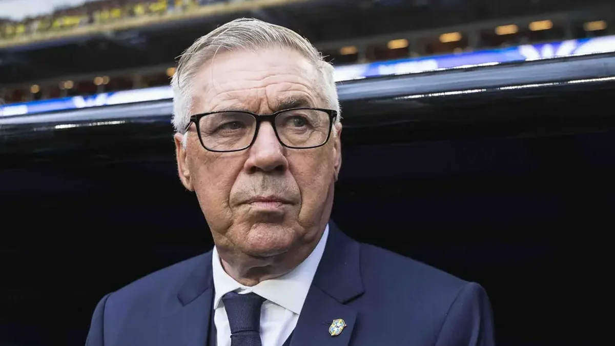 Carlo Ancelotti leads Brazil before the match against Norway at the 2026 World Cup.